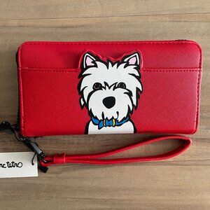 Marc Tetro wristlet wallet red with Westie NWT